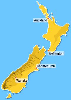 carte de la Nouvelle Zélande